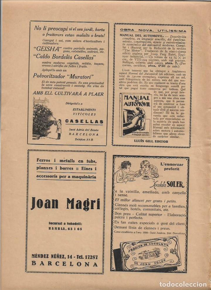 Coleccionismo: A&Ntilde;O 1928 PUBLICIDAD XOCOLATA JOAN SOLER HIERROS JOAN MAGRI JARDI ESTABLECIMIENTOS VITICOLES CASELLAS