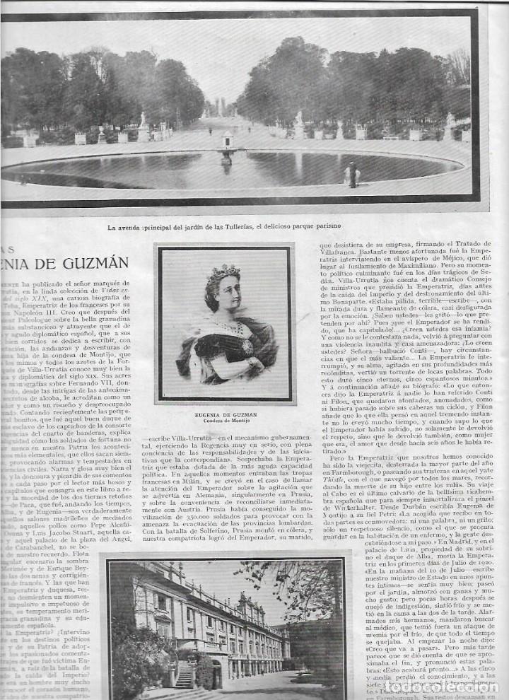 Coleccionismo: A&Ntilde;O 1931 RECORTE PRENSA EUGENIA DE GUZMAN CONDESA DE MONTIJO TULLERIAS PARIS PALACIO DE LIRIA MADRID