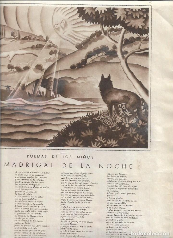 Coleccionismo: A&Ntilde;O 1931 RECORTE PRENSA POESIA EL MADRIGAL DE LA NOCHE POEMAS NI&Ntilde;OS POR ALFONSO CAMIN DIBUJO MANCHON