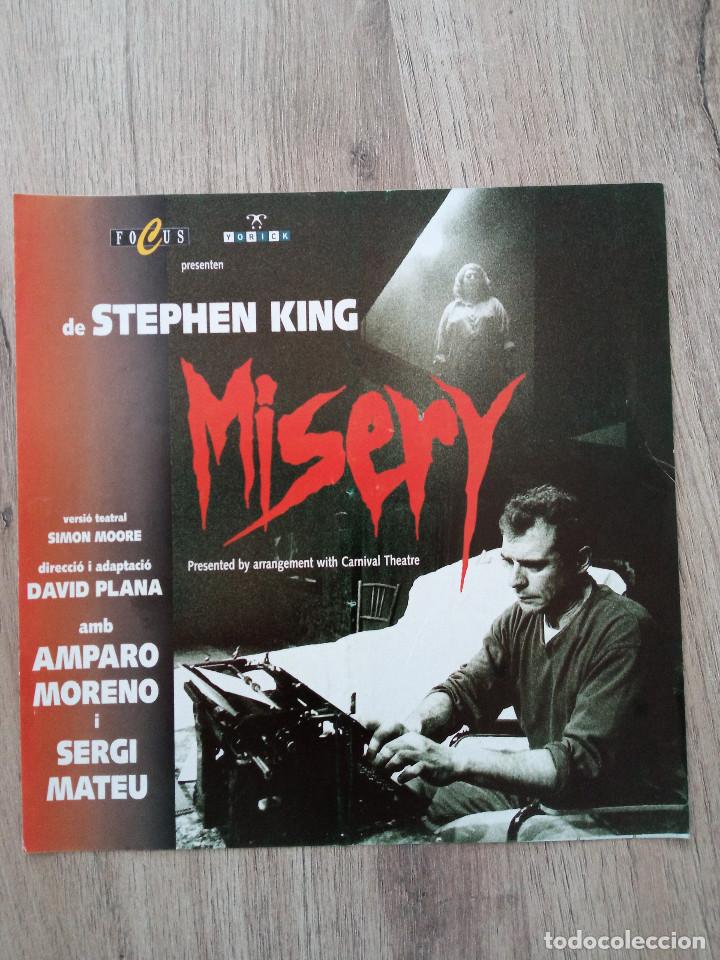 Coleccionismo: MISERY DE STEPHEN KING, FOLLETO DE TEATRO PRINCIPAL DE BARCELONA, 1998