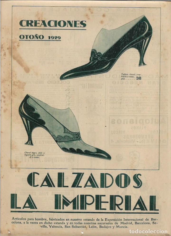 Sammelleidenschaft Papier: A&Ntilde;O 1929 RECORTE PRENSA PUBLICIDAD CALZADOS LA IMPERIAL ZAPATOS CREACIONES DE OTO&Ntilde;O