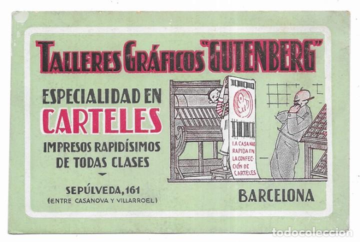 Coleccionismo: Tarjeta de presentaci&oacute;n. Talleres Gr&aacute;ficos GUTENBERG Especialidad en Carteles
