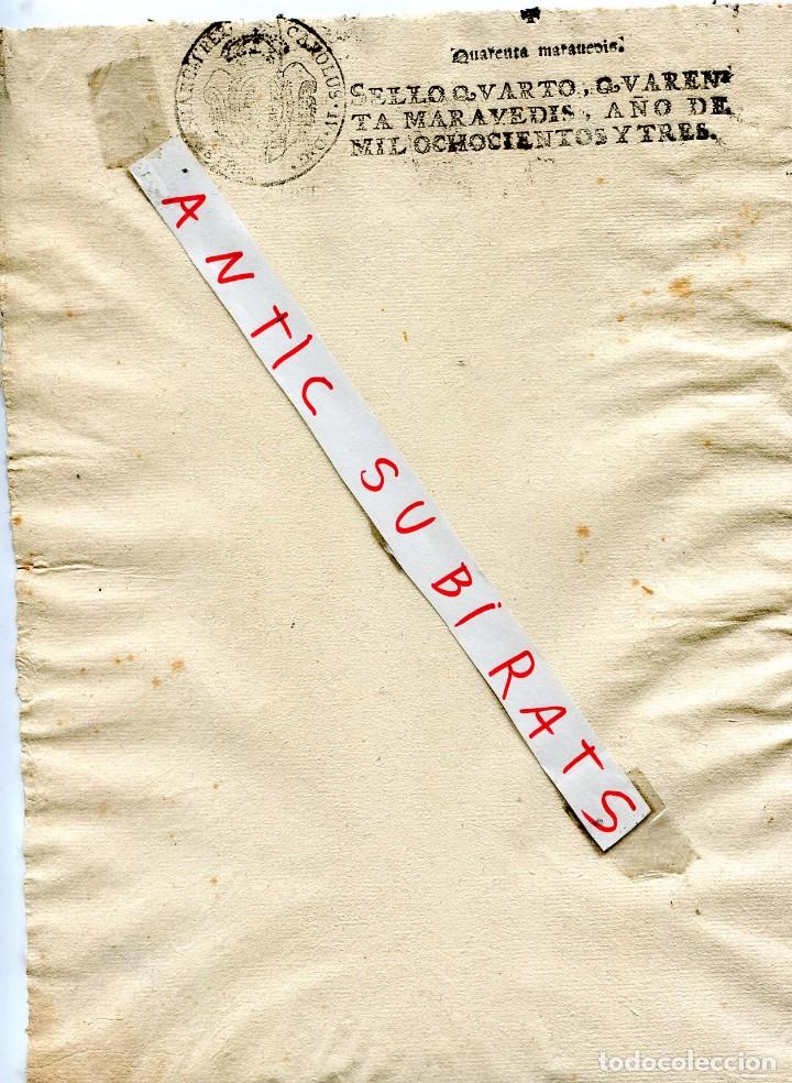 Collezionismo: PAPEL SELLADO EN BLANCO TIMBROLOGIA SELLO QUARTO CUARTO A&Ntilde;O 1803 CARLOS IV