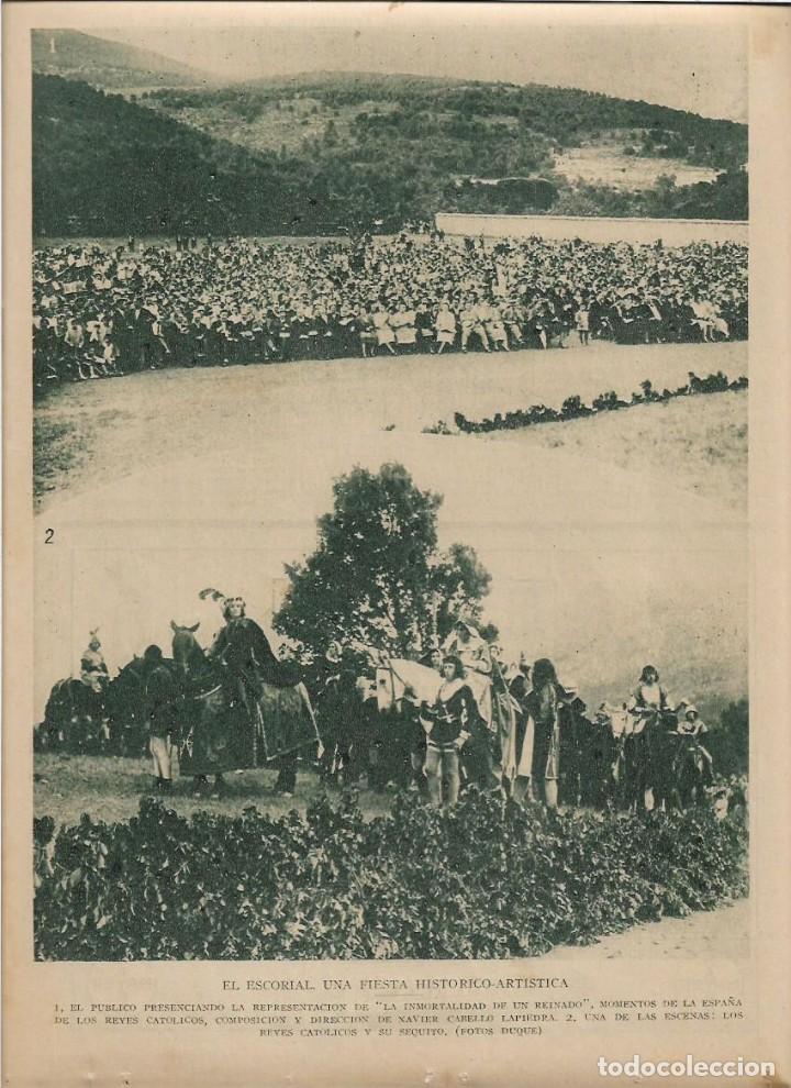 Colecionismo: A&Ntilde;O 1929 RECORTE PRENSA EL ESCORIAL FIESTA HISTORICO ARTISTICA LA INMORTALIDAD DE UN REINADO