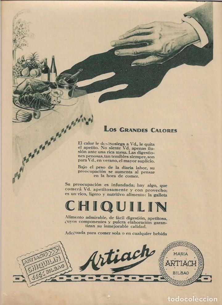 Colecionismo: A&Ntilde;O 1929 RECORTE PRENSA PUBLICIDAD GALLETAS CHIQUILIN ARTIACH MARIA ARTIACH BILBAO