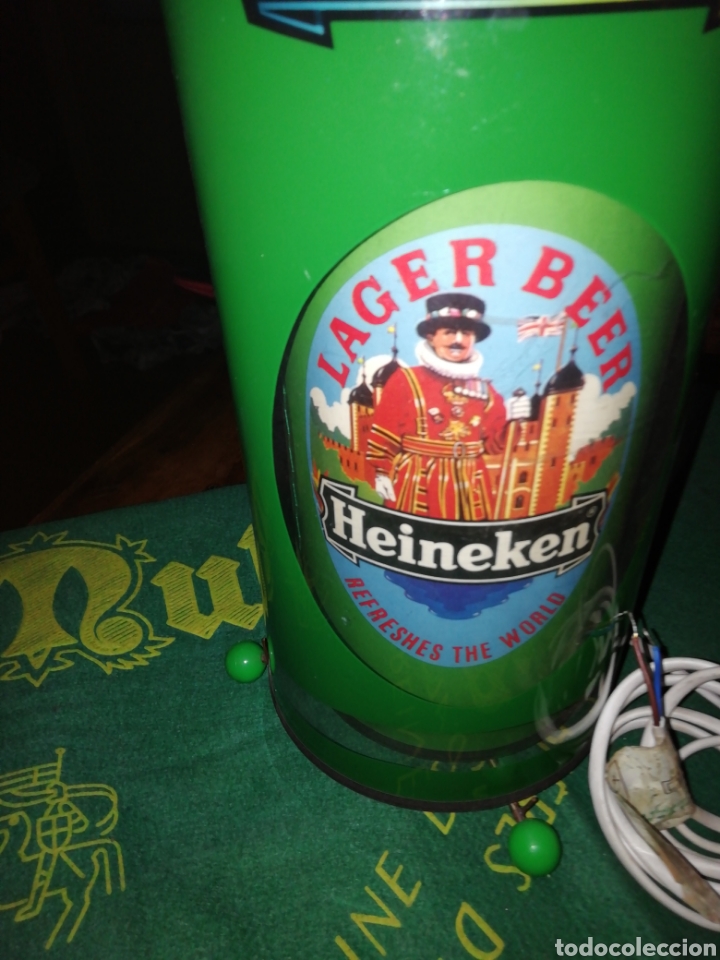 Coleccionismo: L&aacute;mpara giratoria Heineken - Foto 3