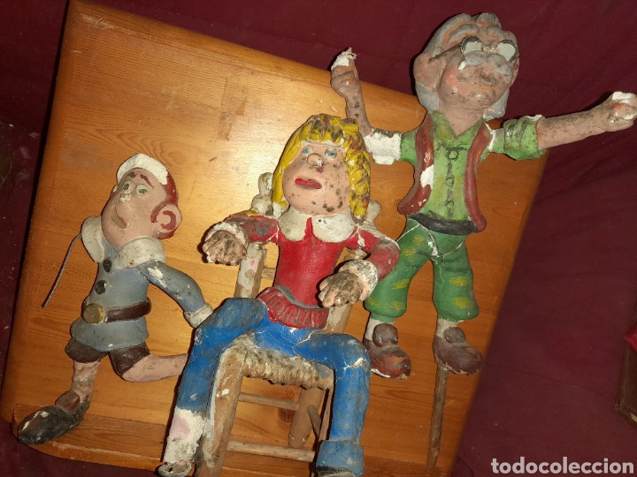 Coleccionismo: TRES ANTIGUOS MU&Ntilde;ECOS ESCAYOLA ? PINOCHO GIEPPETO RESTAURAR LIMPIEZA UNICOS?RAROS