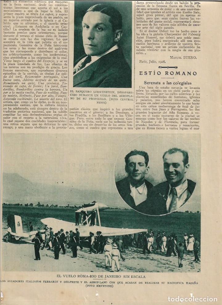 Colecionismo: A&Ntilde;O 1928 RECORTE PRENSA AVIACION VUELO ROMA RIO DE JANEIRO SIN ESCALAS AVIADORES FERRARIN DELPRETE
