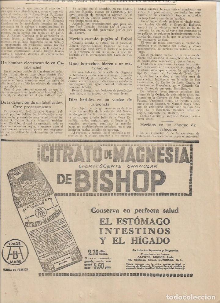 Colecionismo: A&Ntilde;O 1928 RECORTE PRENSA PUBLICIDAD CITRATO DE MAGNESIA EFERVESCENTE BISHOP PRODUCTOS FARMACEUTICOS