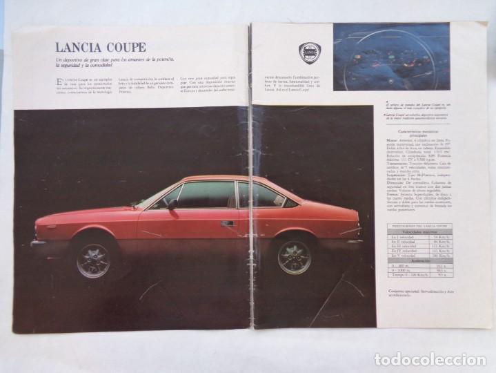Coleccionismo: LOTE DE 2 HOJAS DE REVISTA CON UN ANUNCIO DE COCHE LANCIA COUPE . A&Ntilde;OS 70