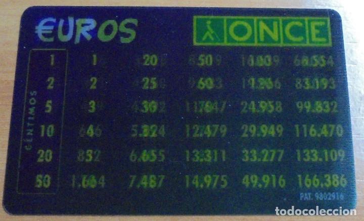 Collectionnisme: TARJETA CONVERSOR HOLOGRAFICA EURO PESETAS ONCE