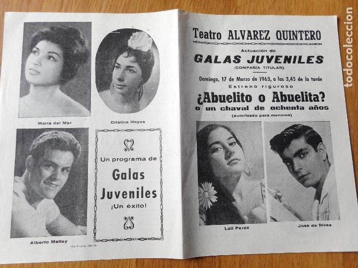 Coleccionismo: GALAS JUVENILES 1963 LOLI PEREZ JOSE DE RIVES MARI PEPA BENITEZ MERCEDITAS SANCHEZ CRISTINA HOYOS