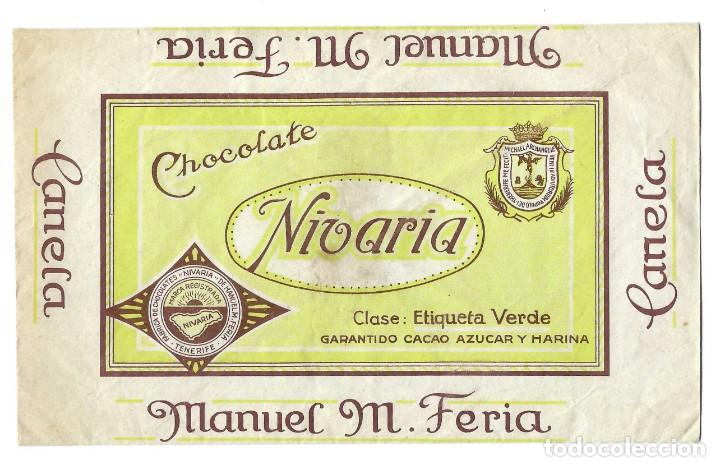 Coleccionismo: ENVOLTORIO- CHOCOLATE NIVARIA. MANUEL M. FERIA. CANARIAS- A&Ntilde;OS 40
