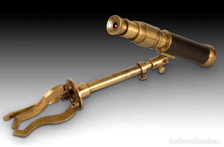 Coleccionismo: Telescopio con tr&iacute;pode. Metal. Objeto decorativo. - Foto 3