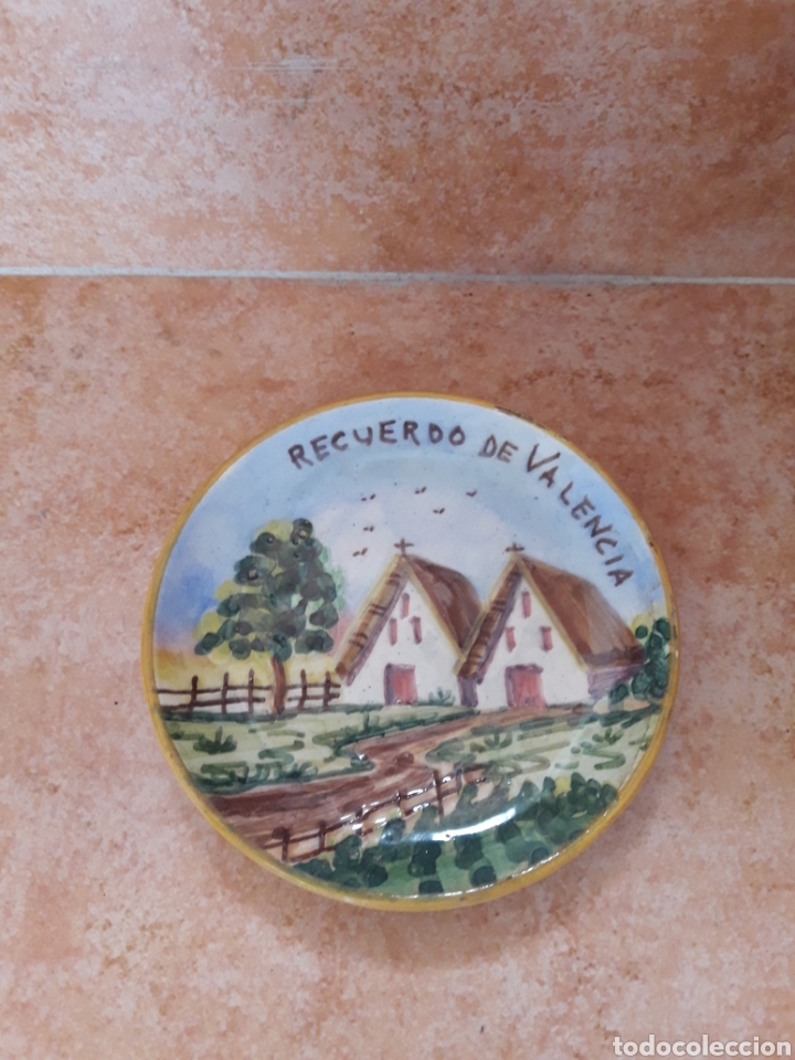 Coleccionismo: Peque&ntilde;o plato ceramica recuerdo Valencia Barracas paisaje campo rural horta loza terrissa 10.5cm