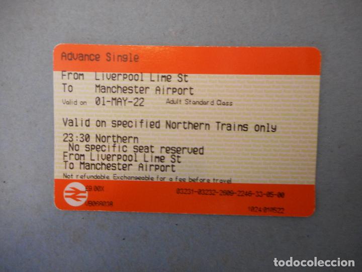 Coleccionismo: BILLETE DE TREN. LIVERPOOL-MANCHESTER.