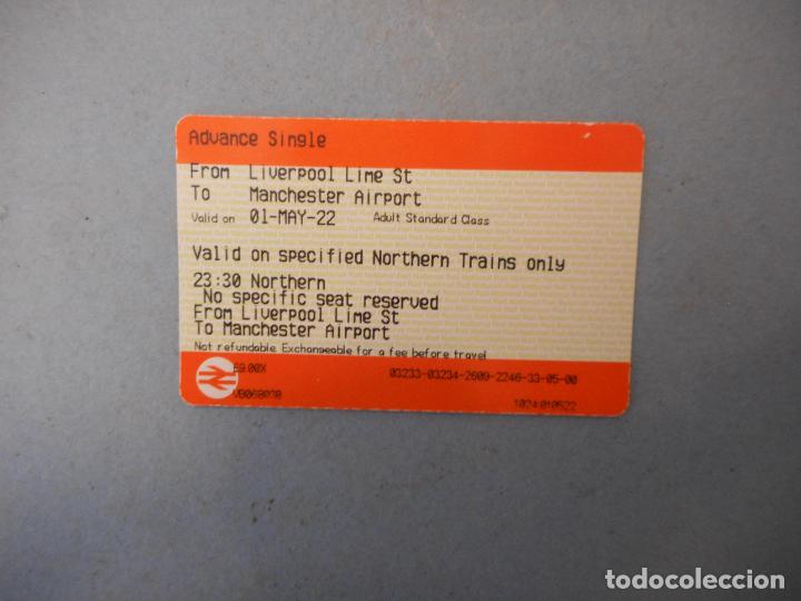 Coleccionismo: BILLETE DE TREN. LIVERPOOL-MANCHESTER.