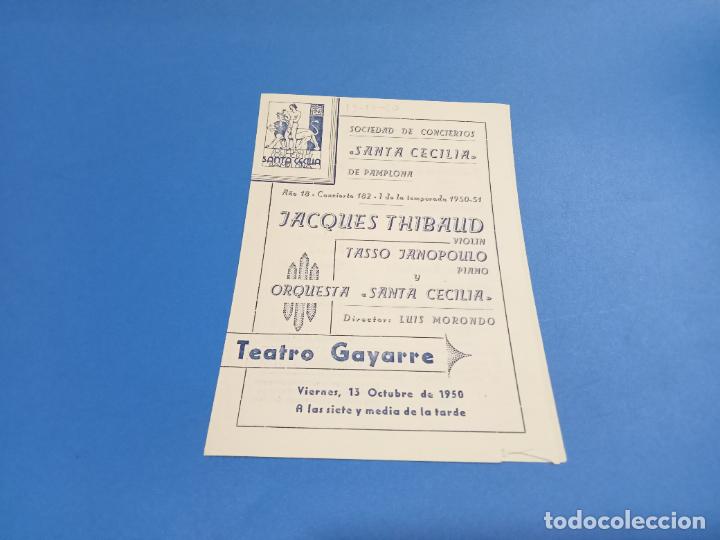 Sammelleidenschaft Papier: PROGRAMA. CONCIERTOS SANTA CECILIA. 1950. TEATRO GAYARRE. JACQUES THIBAUD