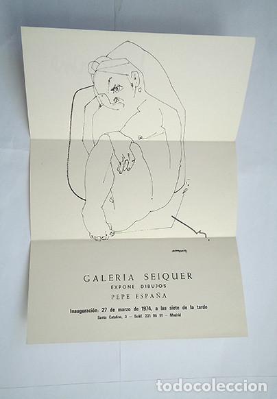 Coleccionismo: Pepe Espa&ntilde;a. Galer&iacute;a Seiquer, Madrid, 1974