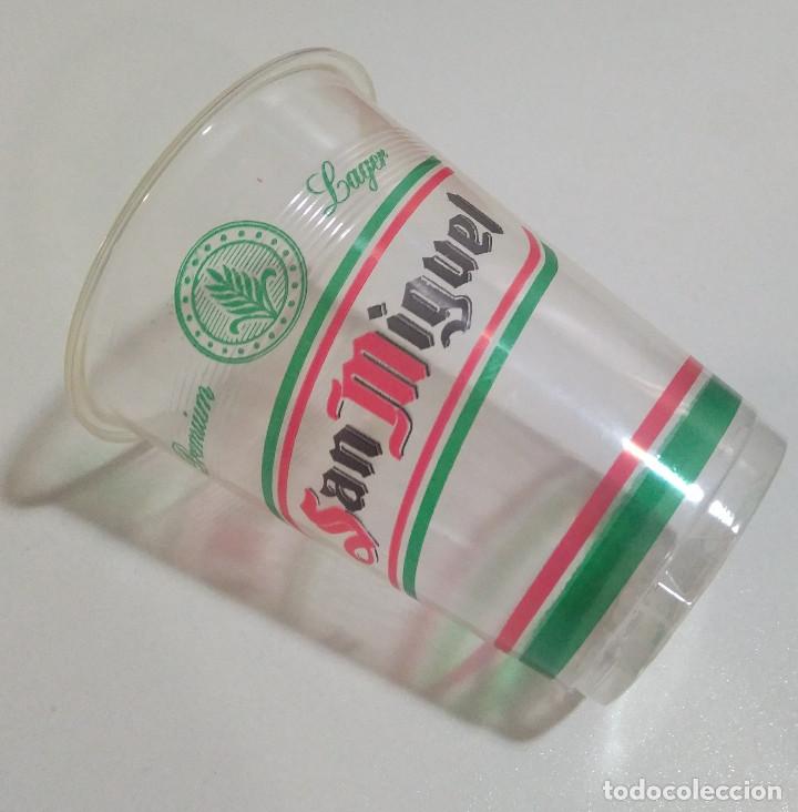 Coleccionismo: vaso antiguo publicidad san miguel cerveza plastico