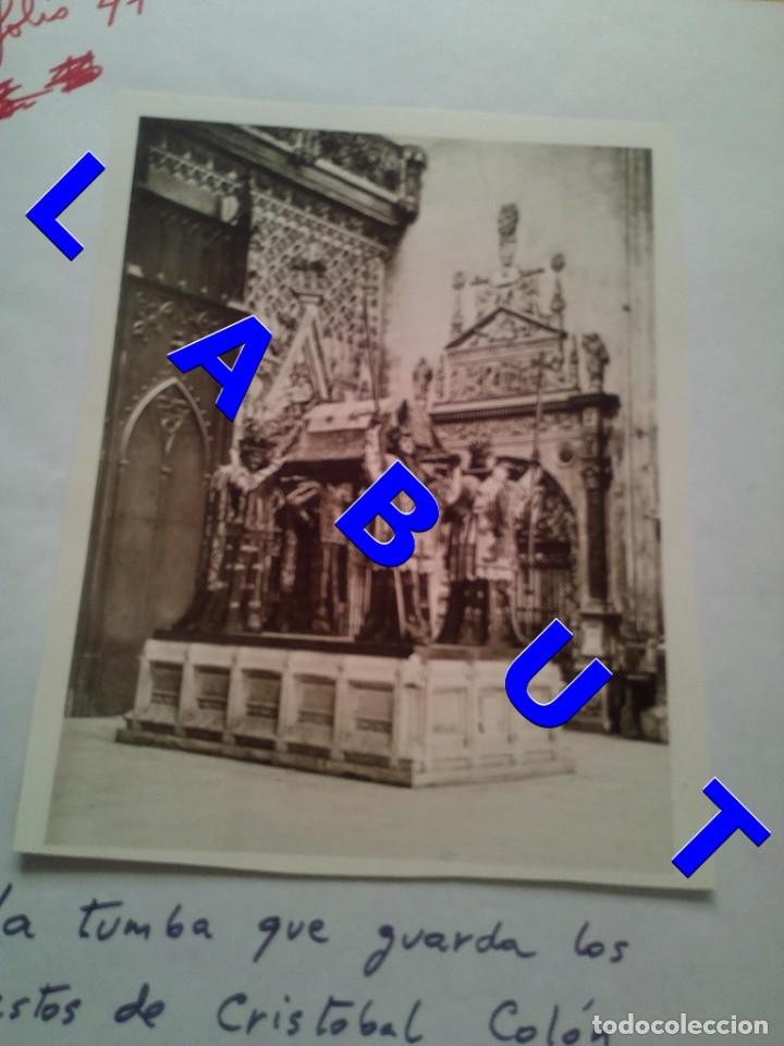 Coleccionismo: SEVILLA CRISTOBAL COLON TUMBA ARCHIVO JOSE MARIA DE MENA LAMINA MONTADA W6