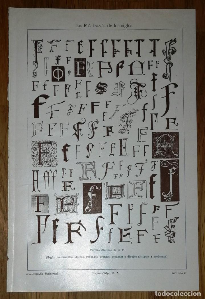Coleccionismo: L&Aacute;MINA. LA F A TRAV&Eacute;S DE LOS SIGLOS : Formas diversas de la F. - Espasa-Calpe, 1924
