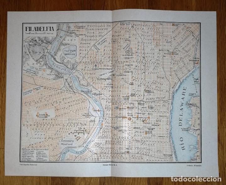 Coleccionismo: L&Aacute;MINA. PLANO. MAPA. FILADELFIA. - 25x31 cm. - Espasa-Calpe, 1924