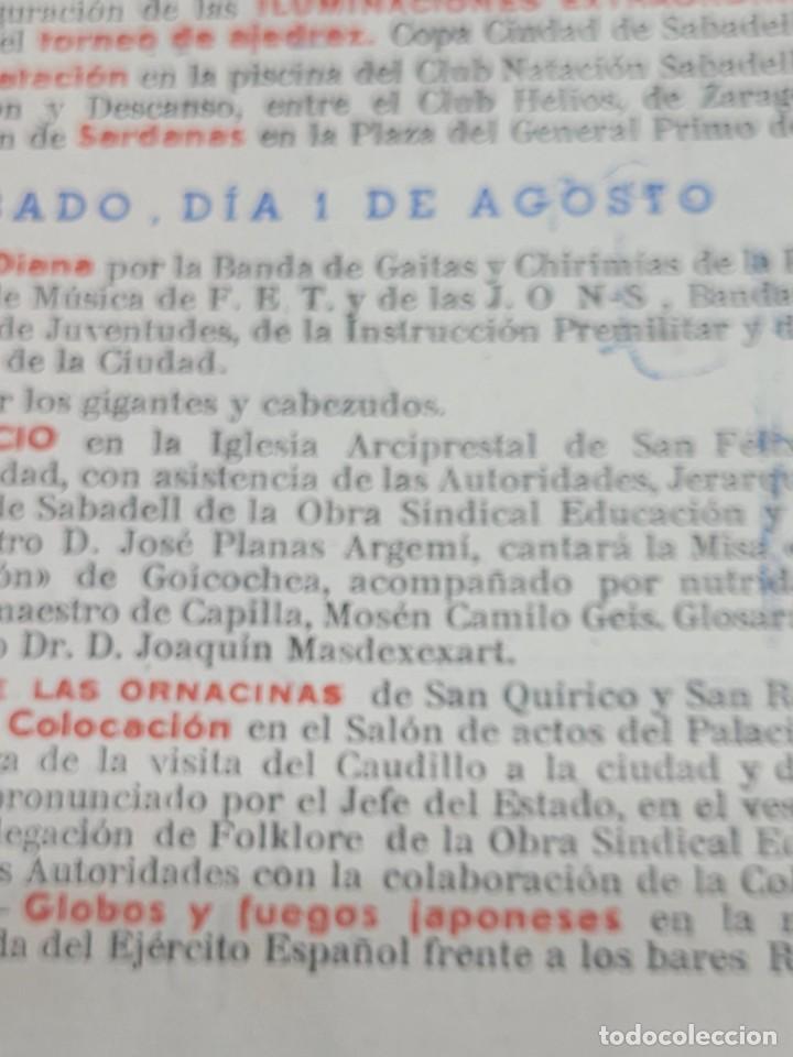 Coleccionismo: Festa Major Sabadell 1942 . Programa muy curioso - Foto 5