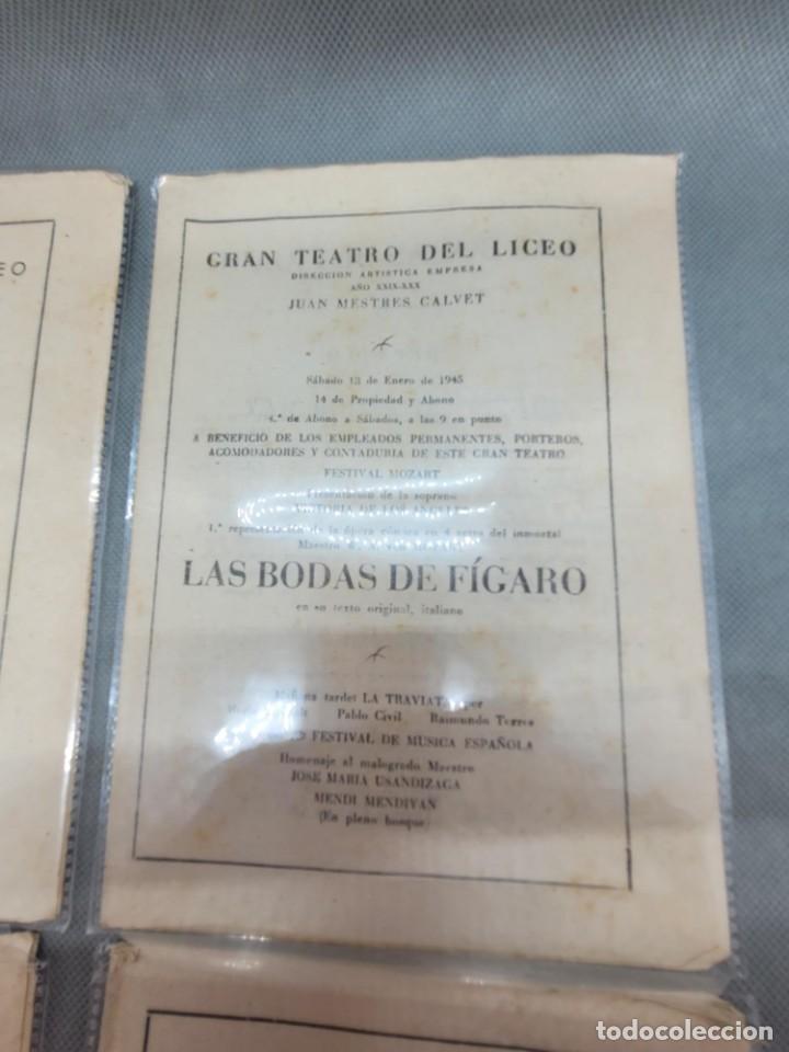 Coleccionismo: 4 Programas del Gran Teatro del Liceo 1945 Originales - Foto 2