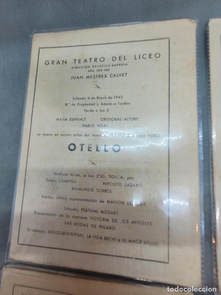 Coleccionismo: 4 Programas del Gran Teatro del Liceo 1945 Originales - Foto 3