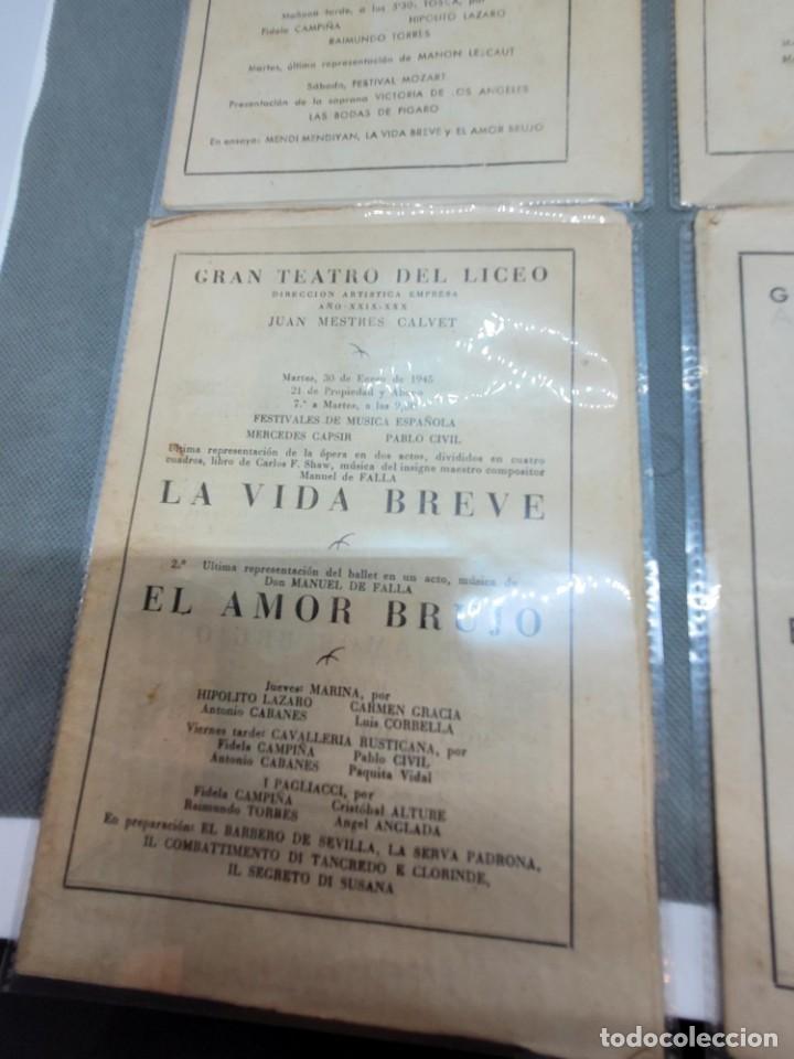 Coleccionismo: 4 Programas del Gran Teatro del Liceo 1945 Originales - Foto 4