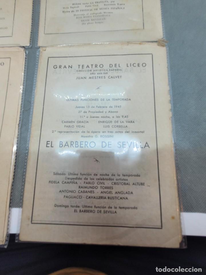 Coleccionismo: 4 Programas del Gran Teatro del Liceo 1945 Originales - Foto 5
