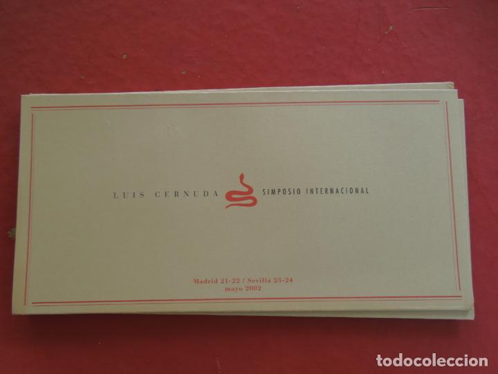 Coleccionismo: LUIS CERNUDA - SIMPOSIO INTERNACIONAL - PROGRAMA - MADRID/SEVILLA MAYO 2002. - Foto 2