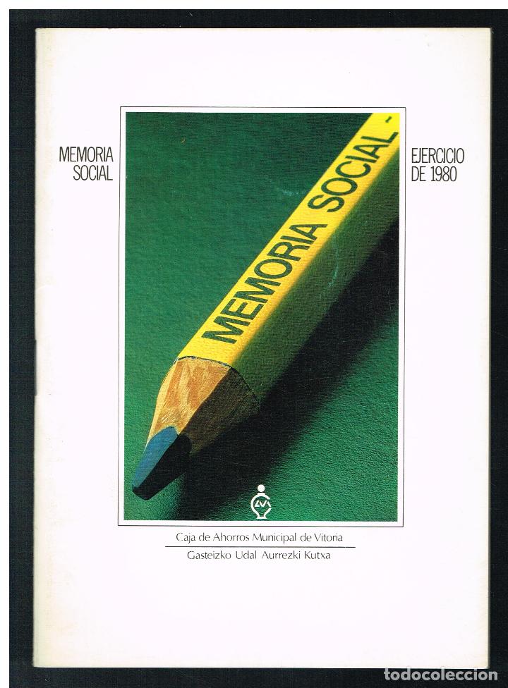 Collectionnisme: MEMORIA SOCIAL. CAJA DE AHORROS MUNICIPAL DE VITORIA - EJERCICIO 1980