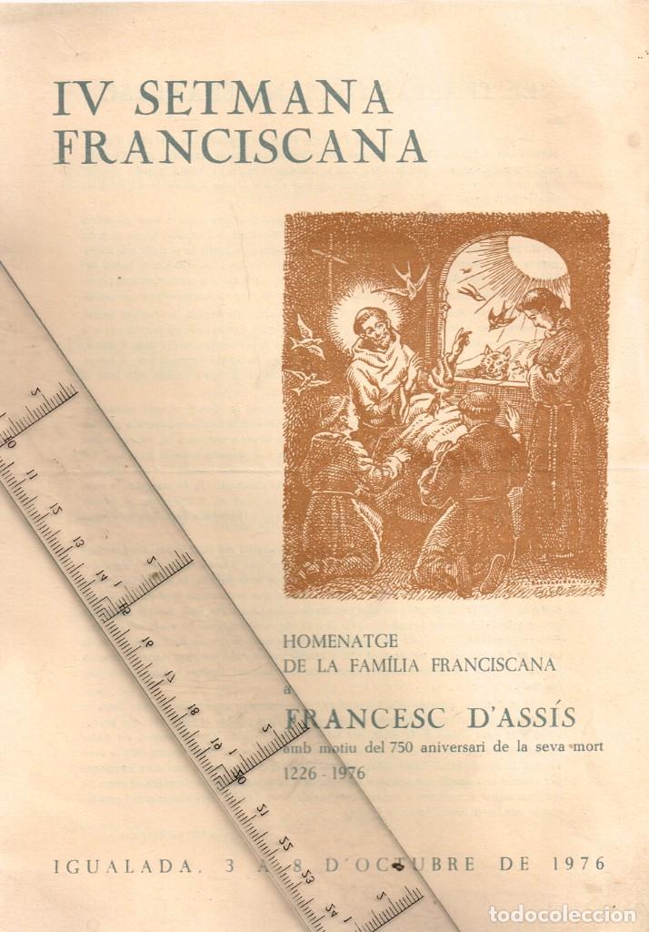 Coleccionismo: 1226/1976 Homenatge Familia Franciscana Igualada al 750&ordm; Aniversari Mort Francesc D&acute;Ass&iacute;s