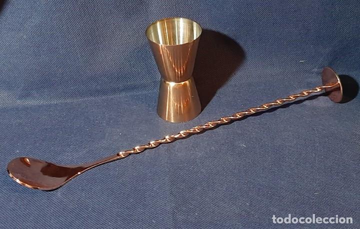 Coleccionismo: cuchara y vaso de c&oacute;ctel - Foto 1