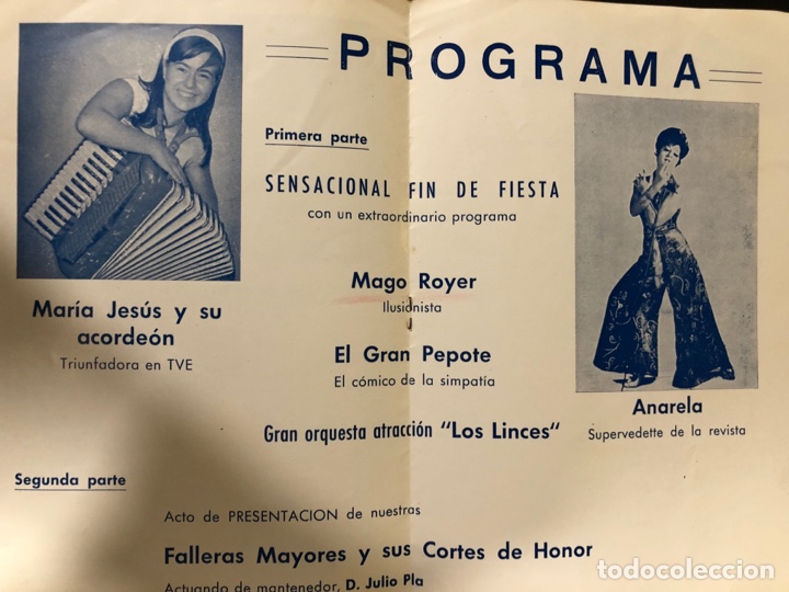 Coleccionismo: teatro el micalet falla luis lamarca Vel&aacute;zquez fallera mayor vedette anarela Mar&iacute;a Jes&uacute;s y acorde&oacute;n