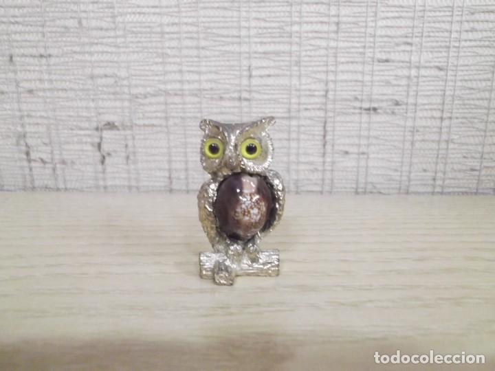 Coleccionismo: Buho dorado con caracola. - Foto 4