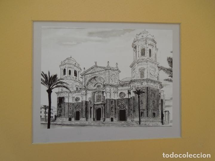 Coleccionismo: C&Aacute;DIZ - LA CATEDRAL - L&Aacute;MINA - MIDE 25X20 CM ENMARCADA.