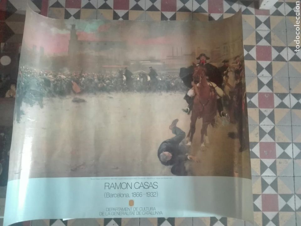 P&oacute;ster ' La C&agrave;rrega ' de Ram&oacute;n Casas .