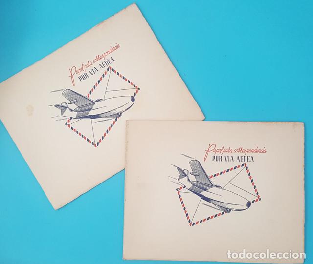 Coleccionismo: LOTE 2 CUADERNOS DE 50 HOJAS DE PAPEL CARTA PARA CORRESPONDENCIA POR VIA AEREA A&Ntilde;OS 50/60, NUEVOS