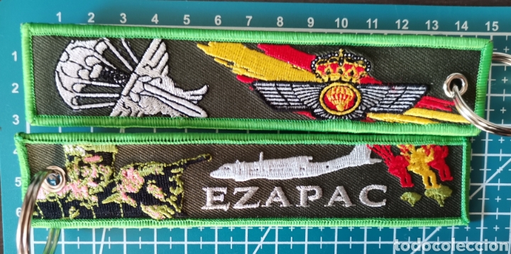 Coleccionismo: Llavero bordado EZAPAC ZAPADORES PARACAIDISTAS EJERCITO DEL AIRE ESPA&Ntilde;A