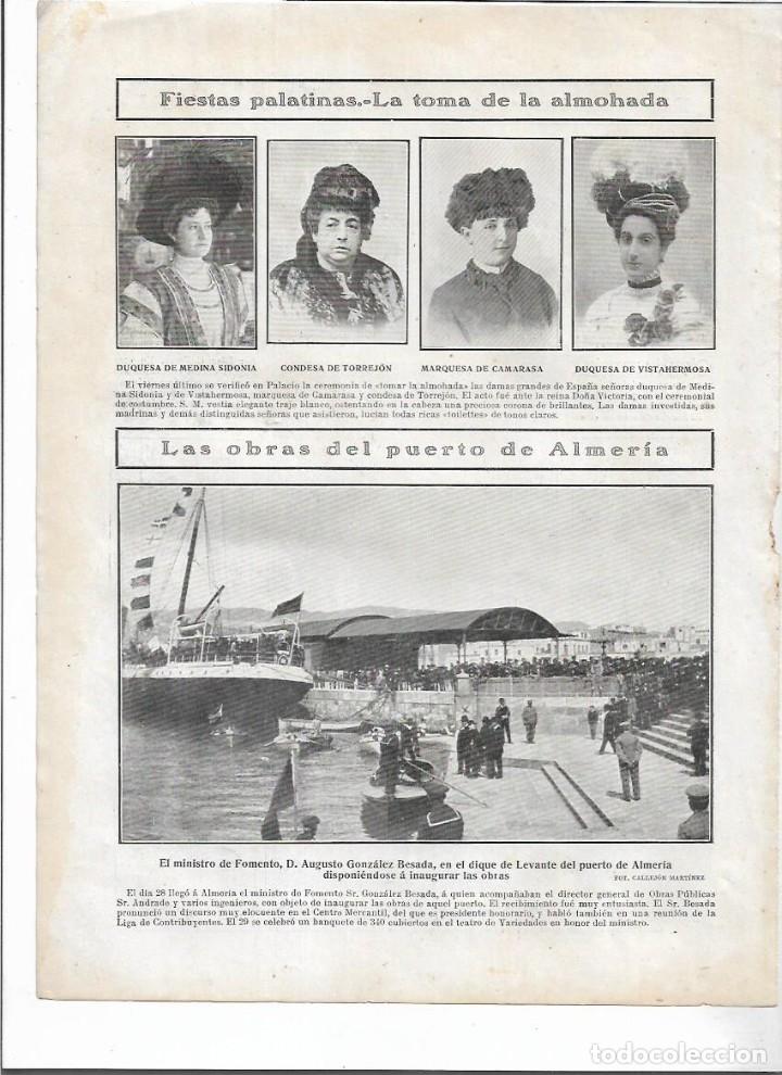 Collectionnisme: A&Ntilde;O 1908 RECORTE PRENSA INAUGURACION DE LAS OBRAS DEL PUERTO DE ALMERIA