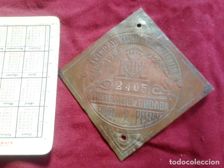 Coleccionismo: Valencia. Placa circulaci&oacute;n rodada 1926 - Foto 1