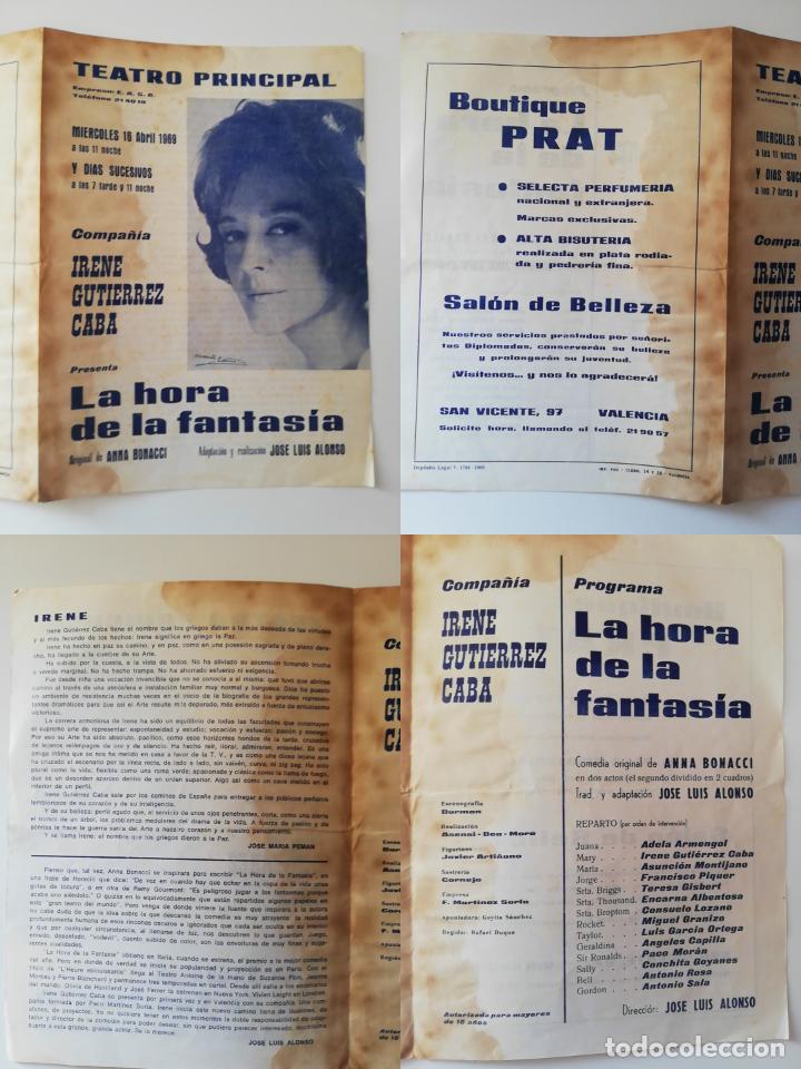 Collezionismo: ANTIGUO PROGRAMA / OLD PROGRAM: TEATRO PRINCIPAL DE VALENCIA LA HORA DE LA FANTAS&Iacute;A. IRENE GUTI&Eacute;RRE