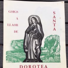 Coleccionismo: GOIGS A LLAOR DE SANTA DOROTEA (VERGE I MÁRTIR). SERIE NUMERADA