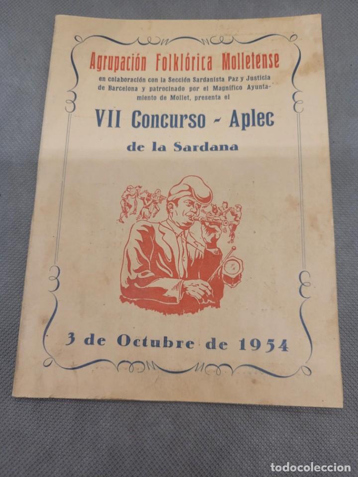 Coleccionismo: Programa Aplec Agrupaci&oacute;n Folkl&oacute;rica Molletense 1954 - Foto 1