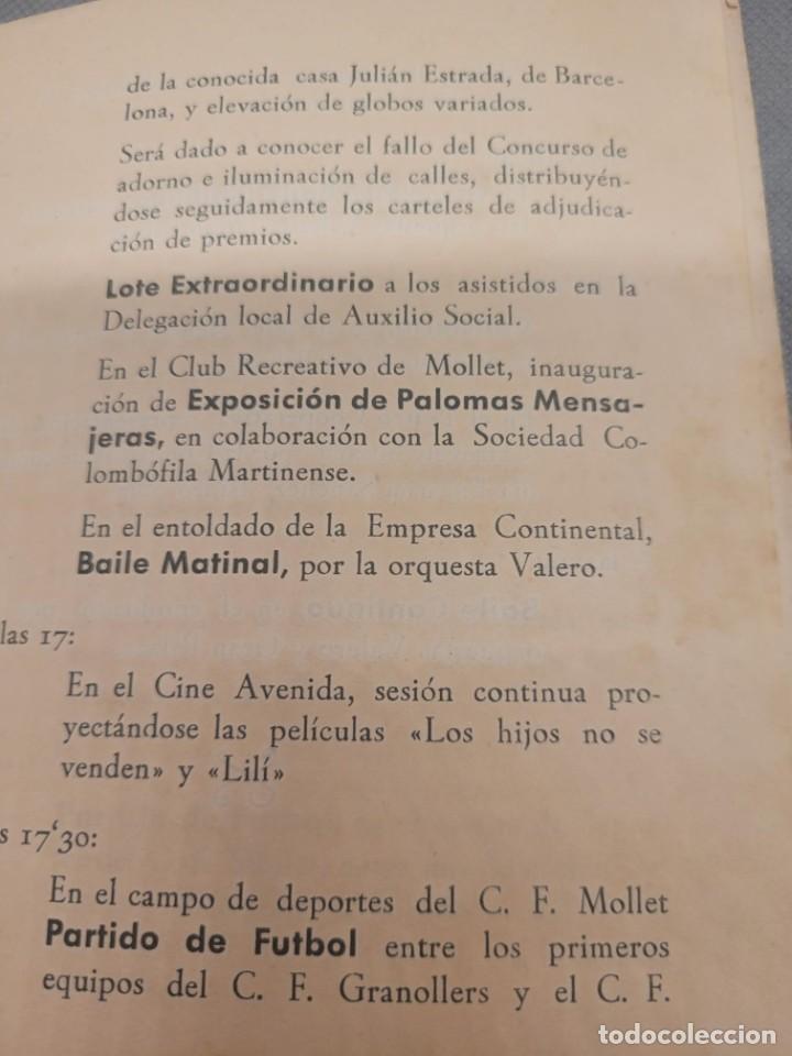 Coleccionismo: Programa Festa Major MOLLET 1964 - Foto 3