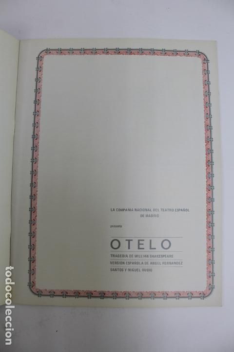 Coleccionismo: PR-2648. PROGRAMA OTELO, TEATRO MORAT&Iacute;N. 1972. - Foto 2