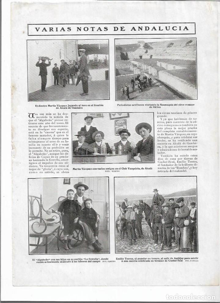 Colecionismo: A&Ntilde;O 1910 RECORTE PRENSA PERIODISTAS SEVILLANOS VISITANDO LA NAUMAQUIA DEL CIRCO ROMANO DE ITALICA